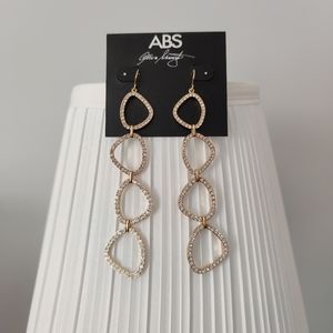 ABS Allen Schwartz Gold Geometric Chandelier Dangling Earrings